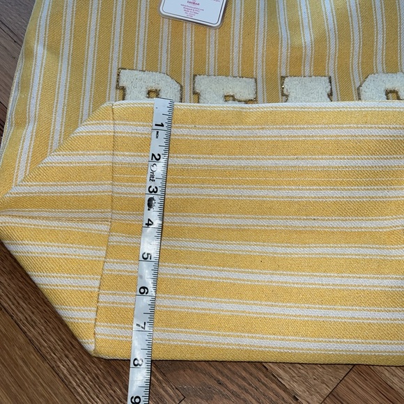 NWT Gloss & Glo Beach Canvas Striped Tote Bag - Picture 6 of 8
